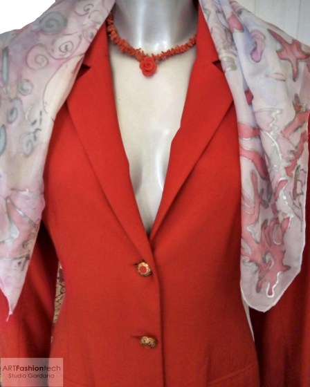 Atol unikatna ženska svilena marama ručno oslikana