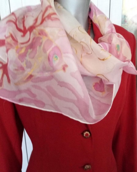 Tango unikatna ženska svilena marama ručno oslikana