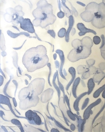 Flora unikatna ženska svilena marama ručno oslikana